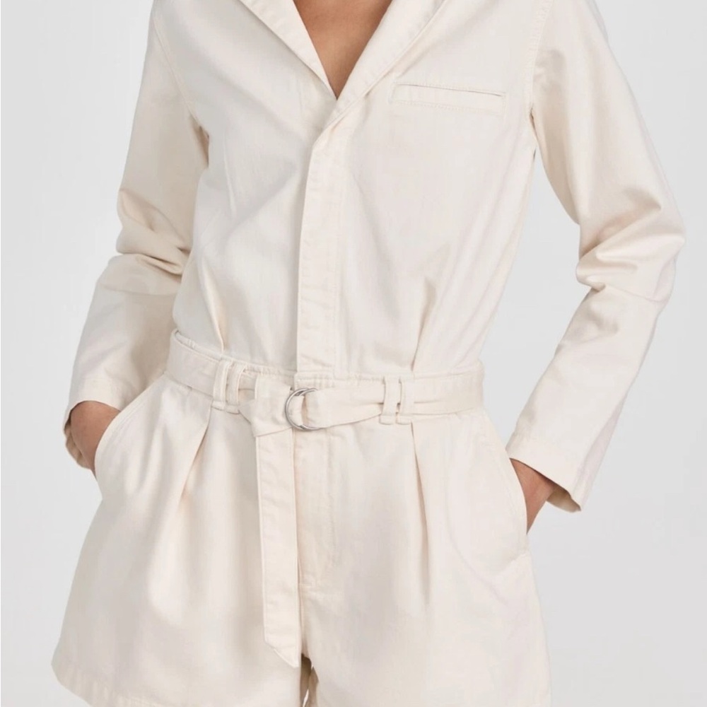 rag & bone Pleated Romper in Ecru, size S